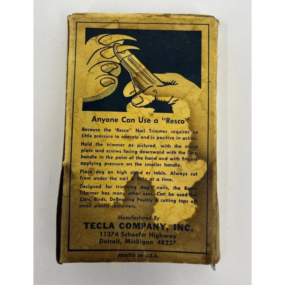 Vintage Resco Nail Trimmer Clipper Your Dog's Friend USA Made by Tecla